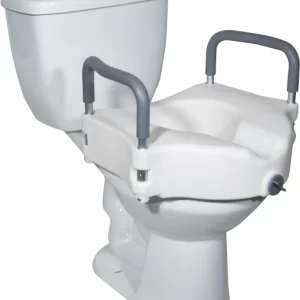 2 in 1 Locking Raised Toilet Seat with Tool-Free Removable Arms